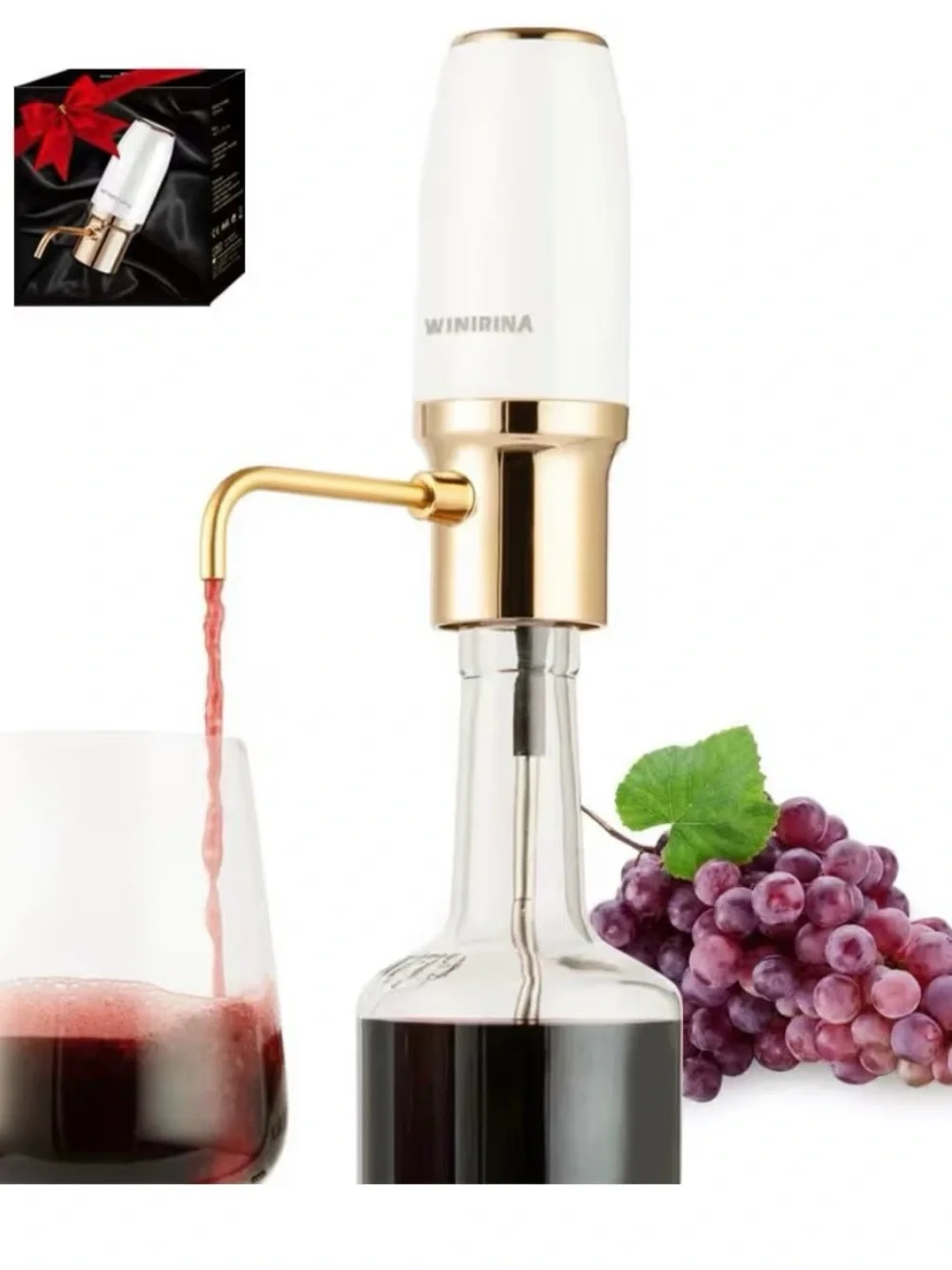 Electric Wine Decanter - White and Gold